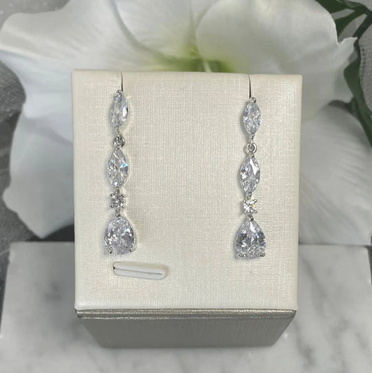 Ally Diamanté Drop Earrings & Necklace Set | Divine Bridal.