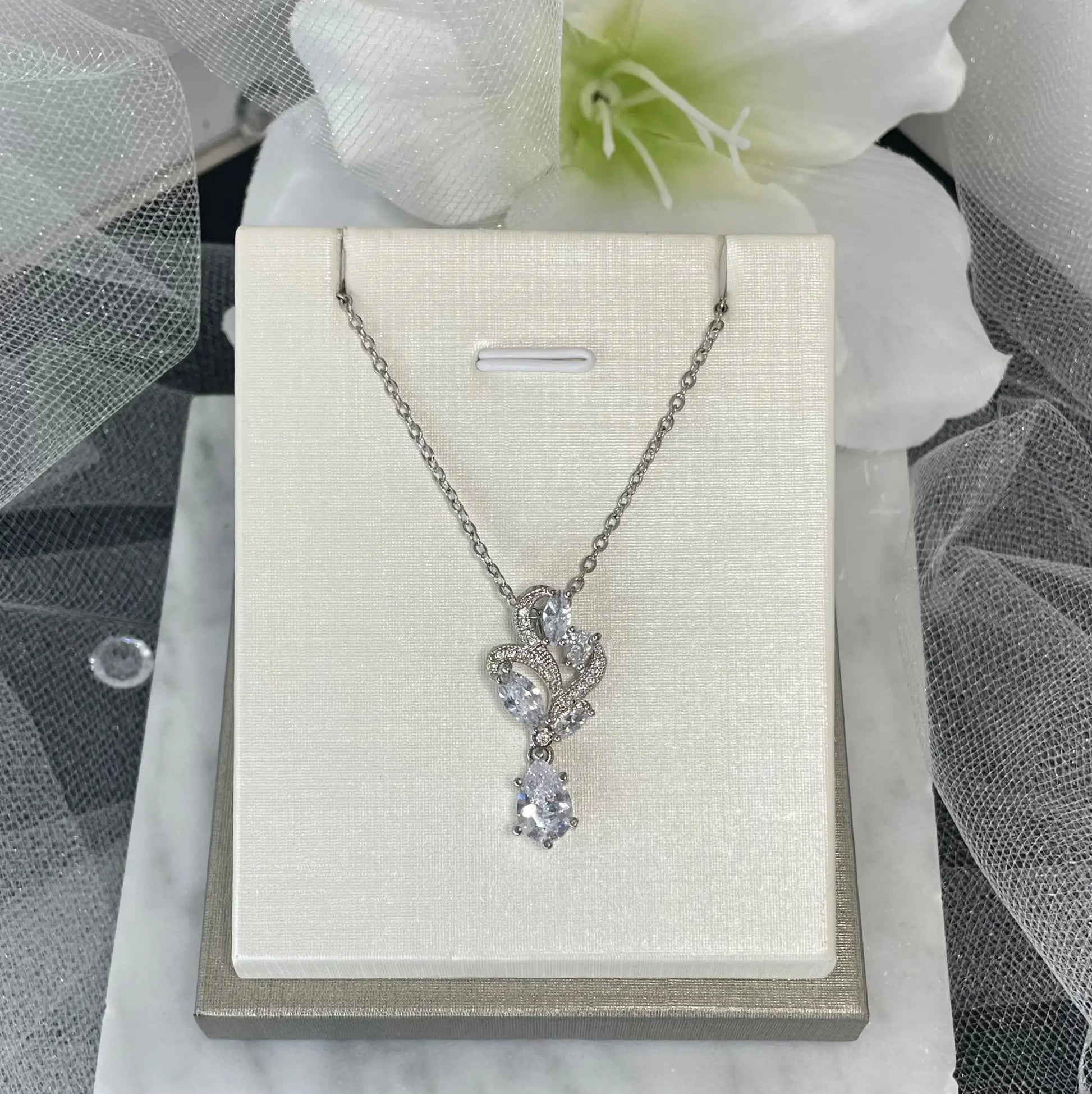 Bluebell Bridal Pendant Necklace.