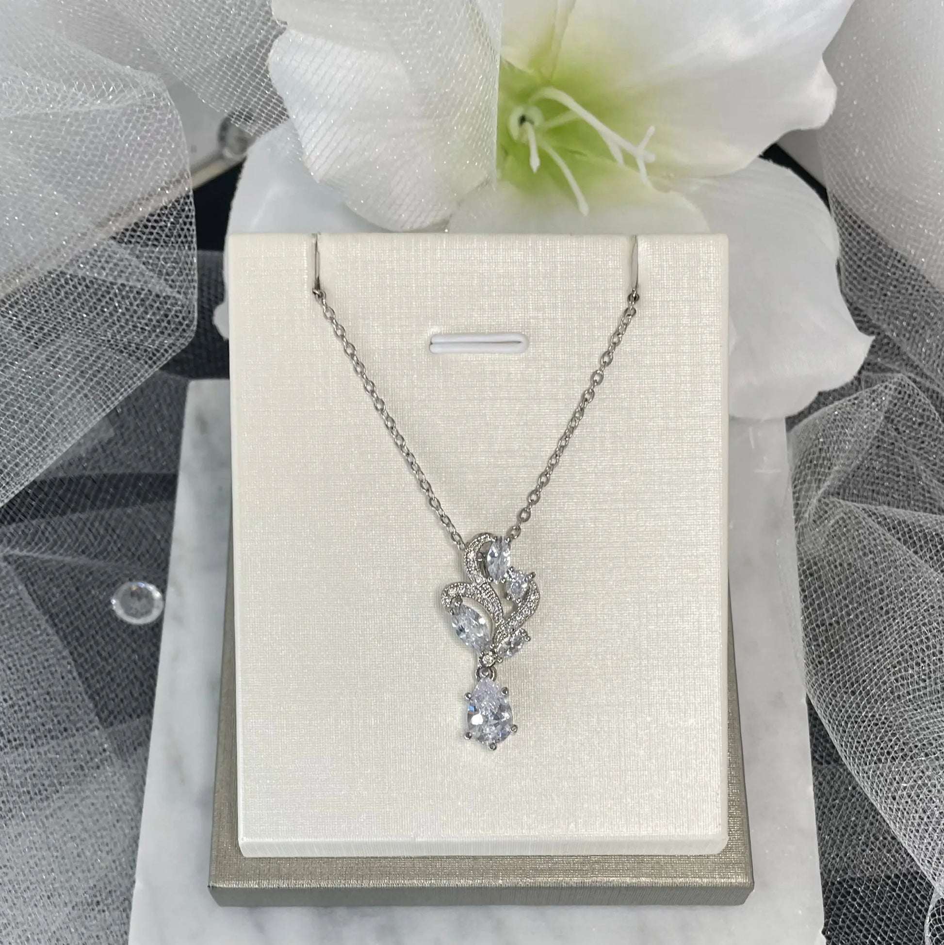 Bluebell Bridal Pendant Necklace.
