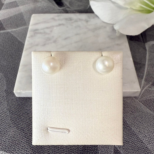 Clara Freshwater Pearl Stud Earrings sizes 5–6 mm 7–8 mm 9–10 mm 925 sterling silver posts