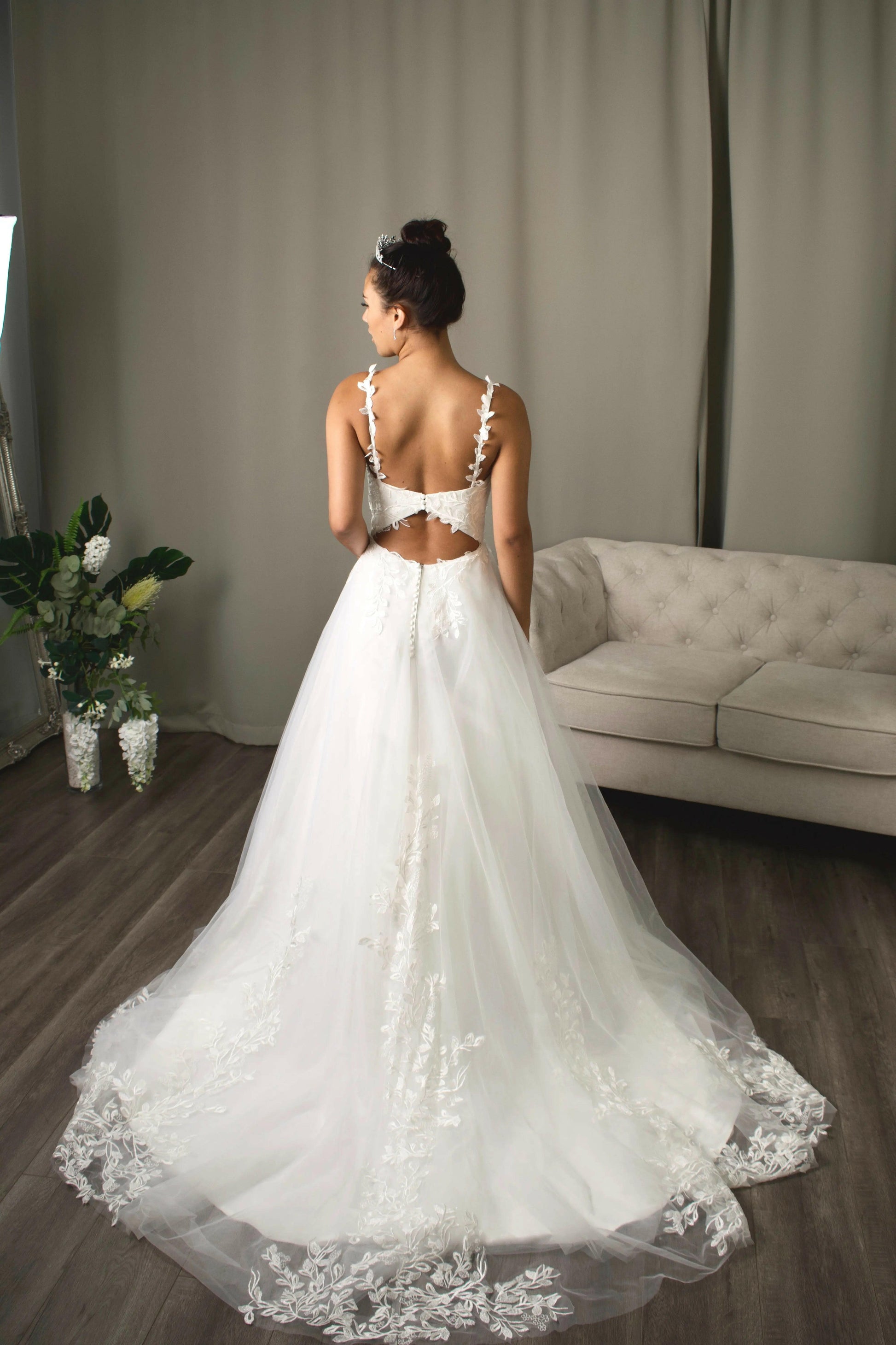 Holly: Elegant A-line Lace Bridal Gown Divinebridal