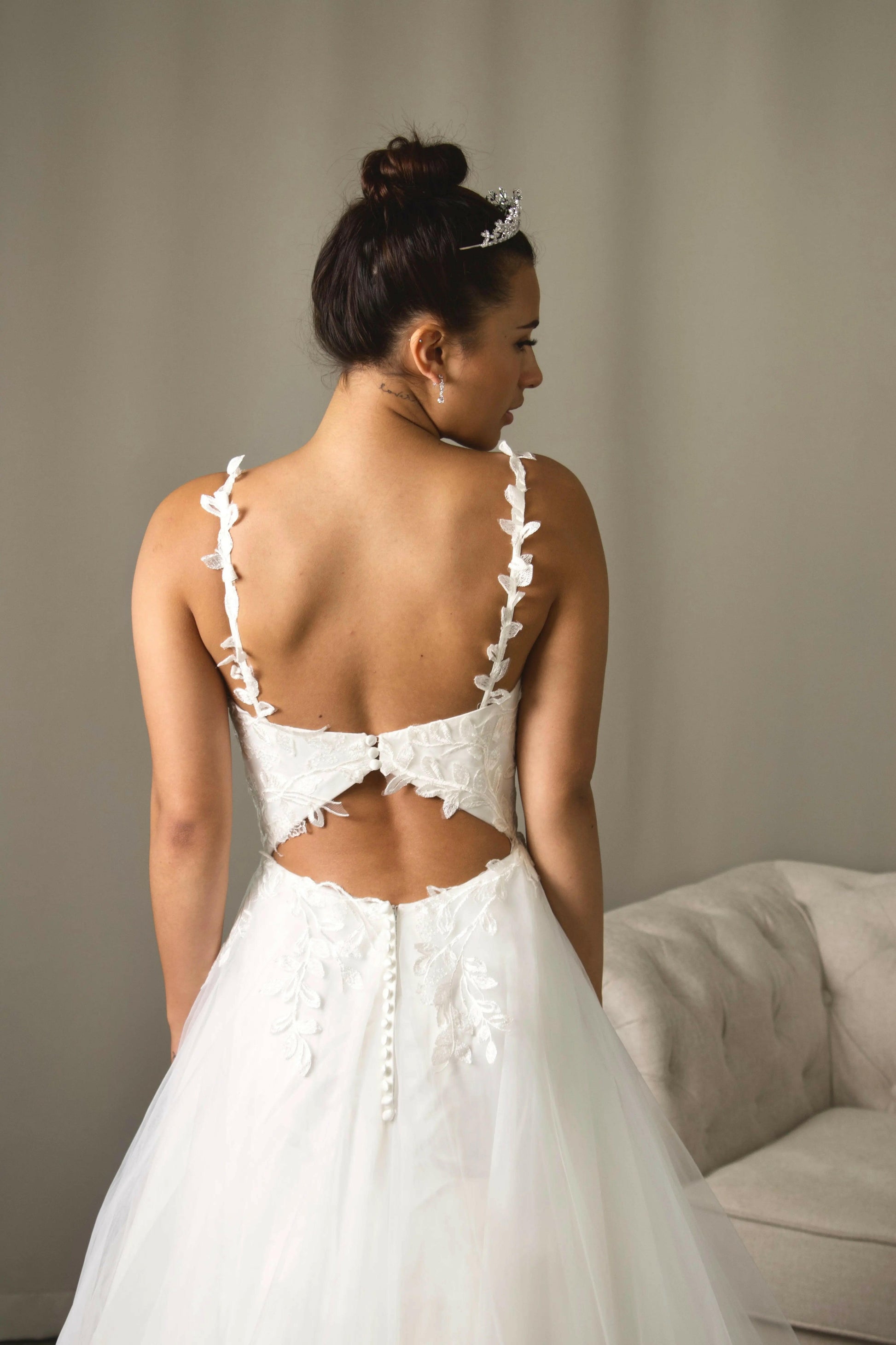 Holly: Elegant A-line Lace Bridal Gown Divinebridal