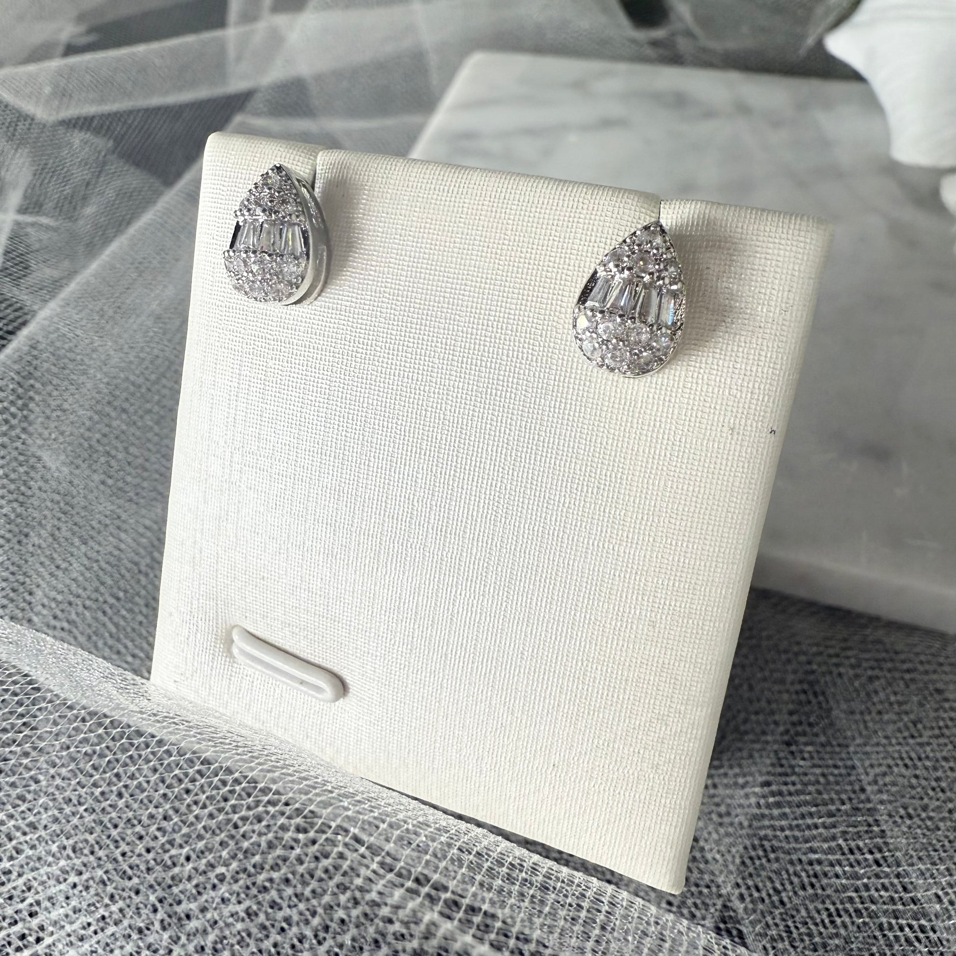 Seraphina CZ stud earrings – 1 cm semi-precious Cubic Zirconia bridal studs Divine Bridal