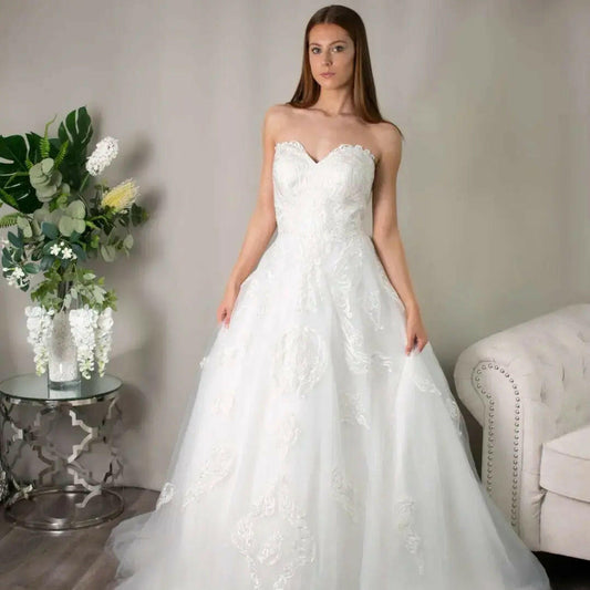 Berkly Wedding Dress Sweetheart Neckline With Lace.