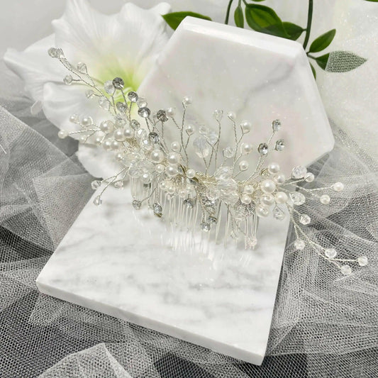 Camila Pearl and Diamanté Wedding Hair Comb | Divine Bridal.