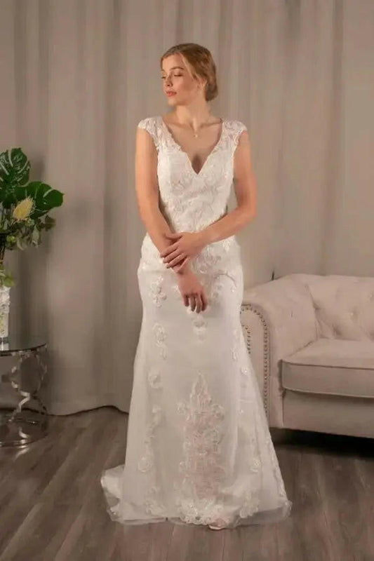 Caroline: Lace Mermaid Bridal Dress.