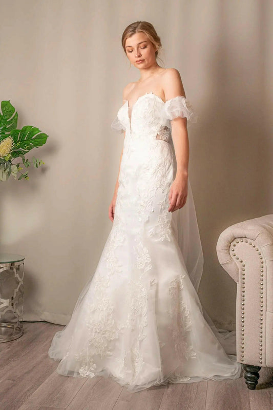 Catherine Mermaid Dress Wedding with Detachable Skirt.