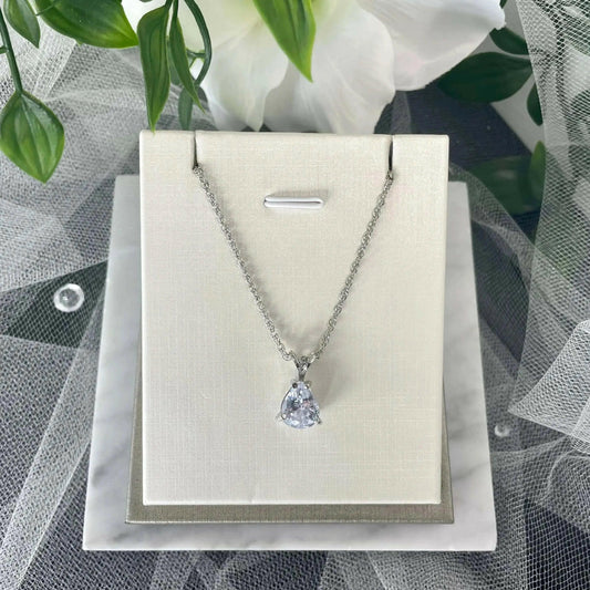 Eliana Silver Plated Teardrop Necklace: A Symphony of Sparkle.