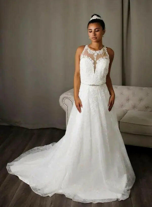 Fabiana A-line Lace Wedding Gown.