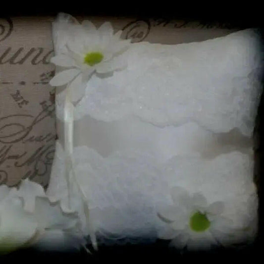 Flower & Lace Ringbearer Ring Pillow.