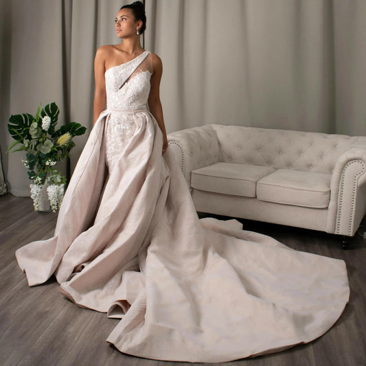 Giselle: Mermaid with Detachable Skirt Lace Bridal Dress.