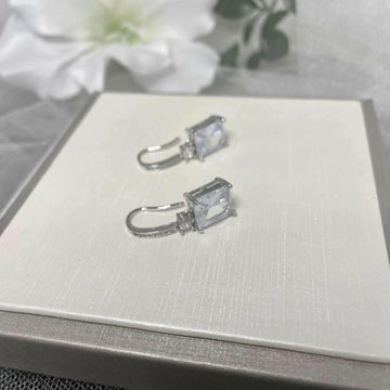 Henrietta Sterling Silver Cubic Zirconia Earrings | Bridal Jewellery.