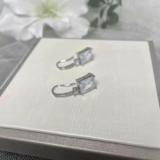 Henrietta Sterling Silver Cubic Zirconia Earrings | Bridal Jewellery.