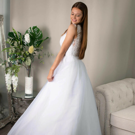 Lace Debs Dresses: Abigail Lace Deb Dress for Debutante Events.