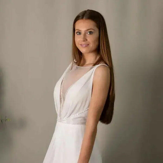 Lucy Vintage Beaded A-Line Bridal Gown.