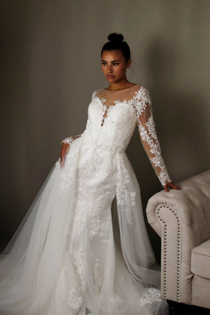 Estella – Long Sleeve Lace Mermaid Bridal Wedding Dress
