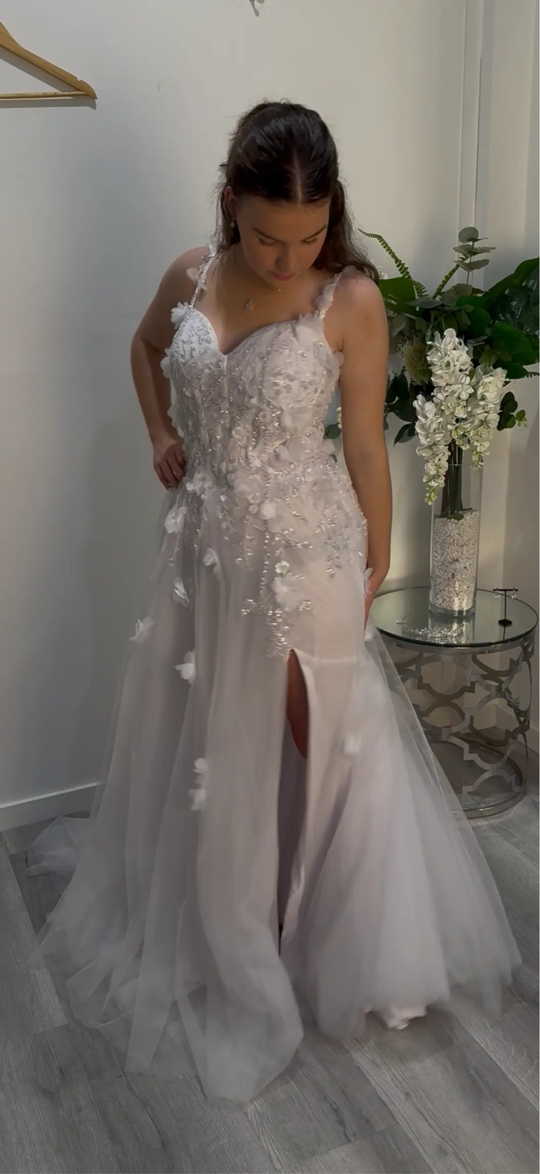 Florence Debutante Dress – 3D Floral Tulle Gown with Sparkle Detail Divine Bridal