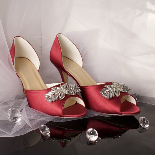 Clarissa diamanté Peep Toe Wedding Bridal Shoe
