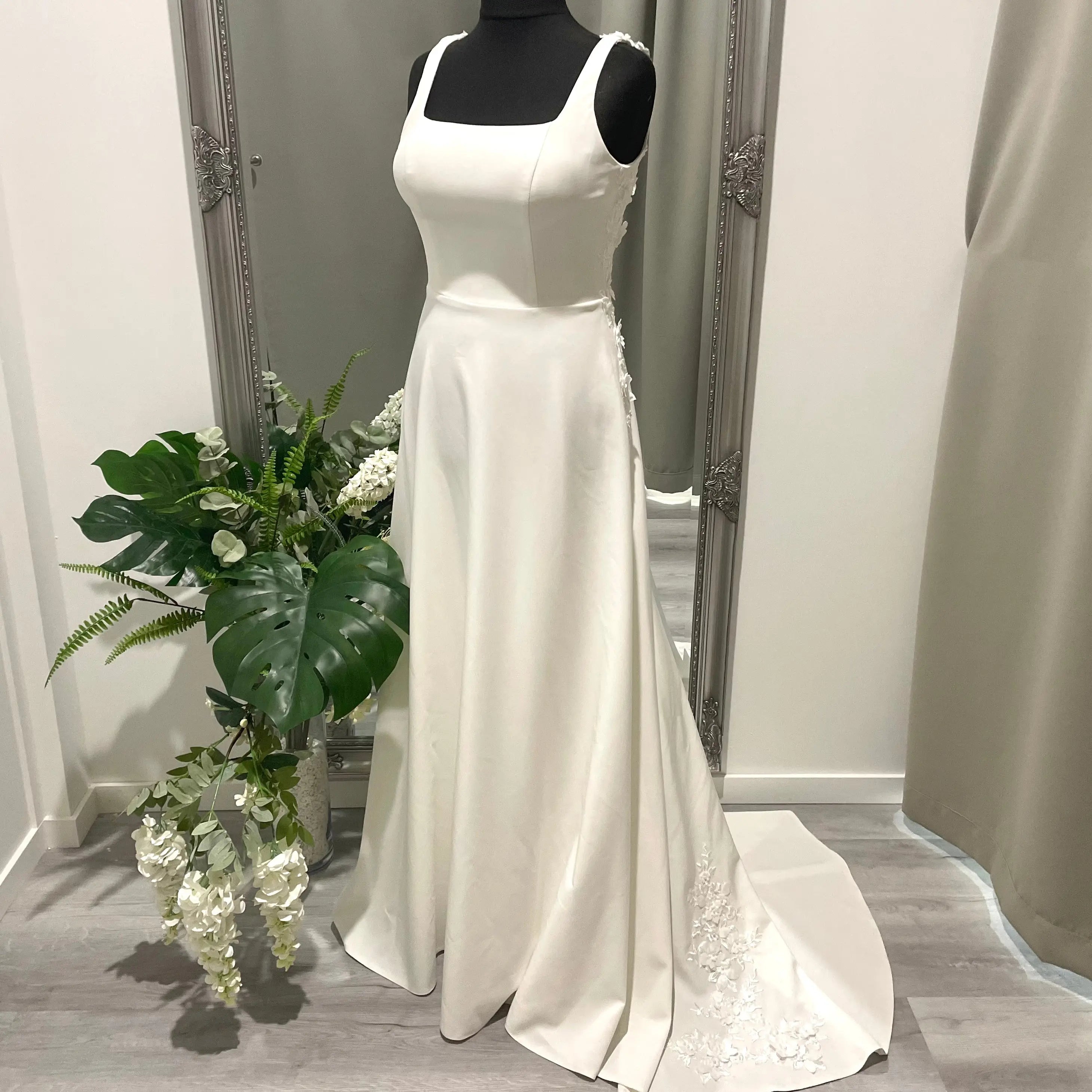 Aria Elegant Square Neck Wedding Gown.