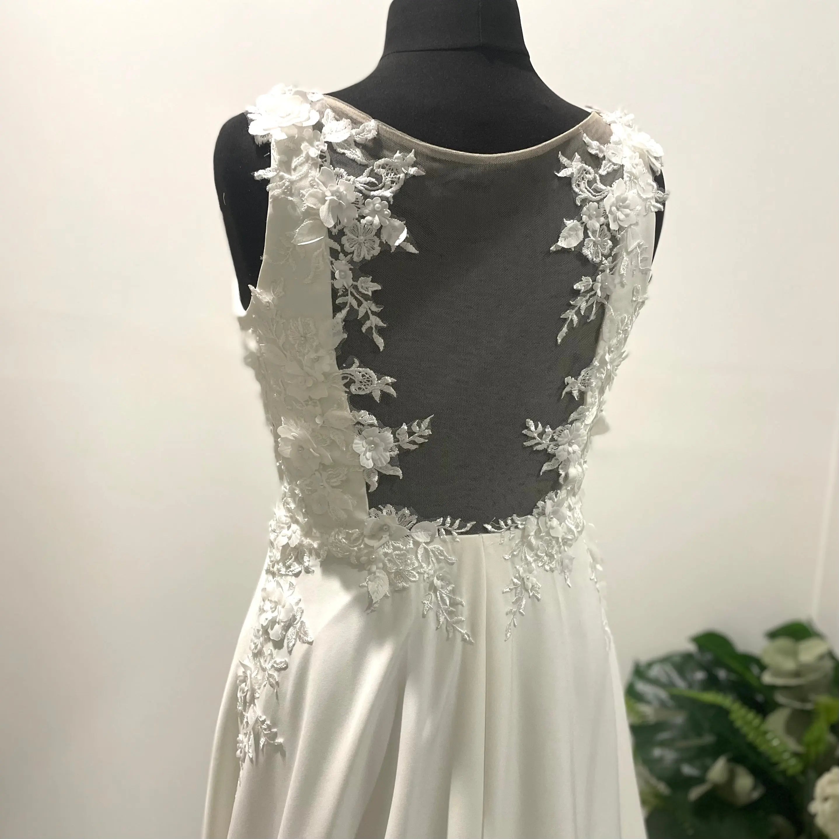 Aria Elegant Square Neck Wedding Gown.