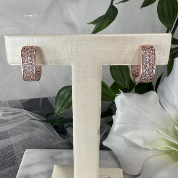 Aurielle CZ Rose Gold Hoop Earrings Divinebridal