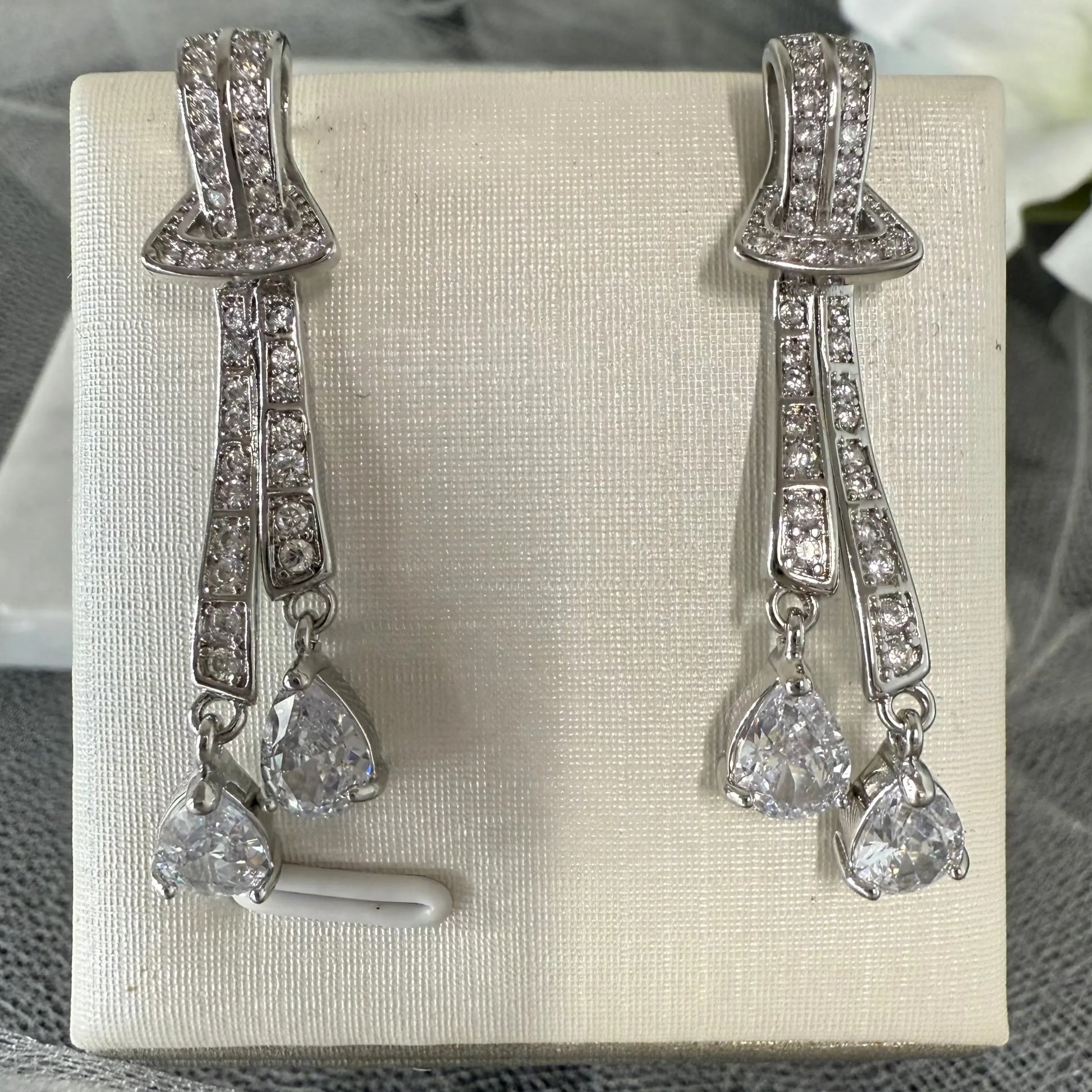 Aurora CZ Teardrop Bridal Earrings Divine Bridal