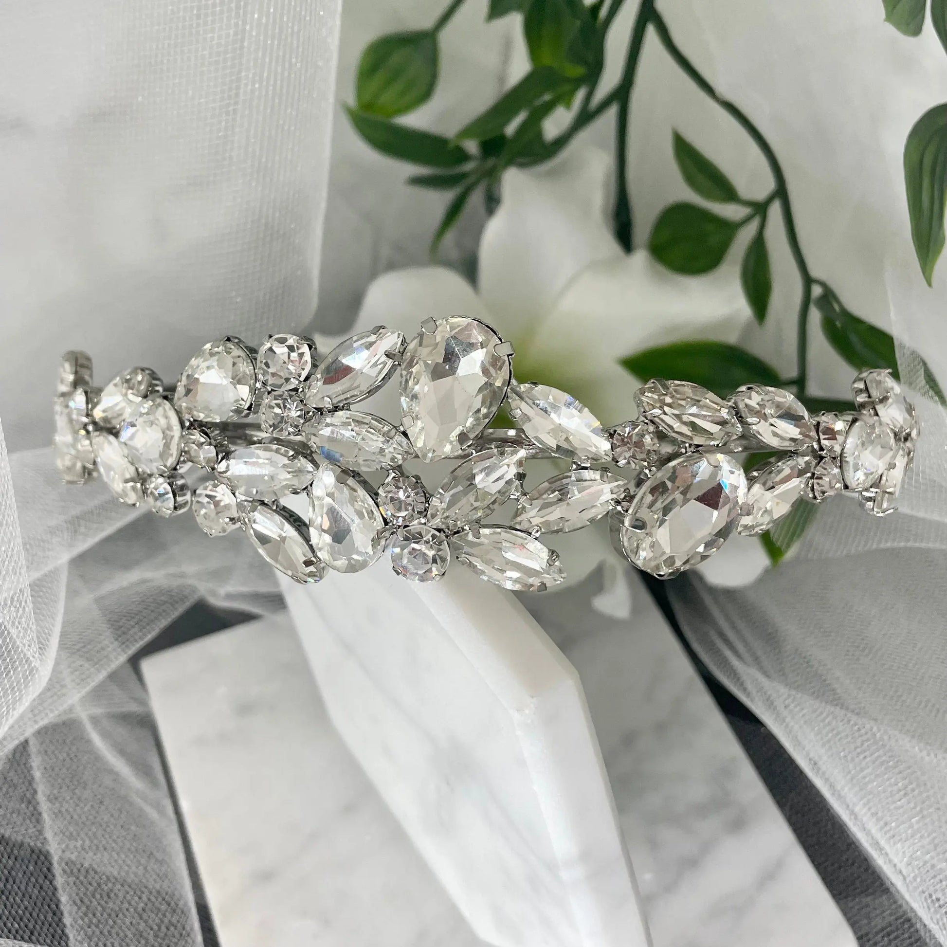 Elegant Candace Bridal Headband Like Barrettes.