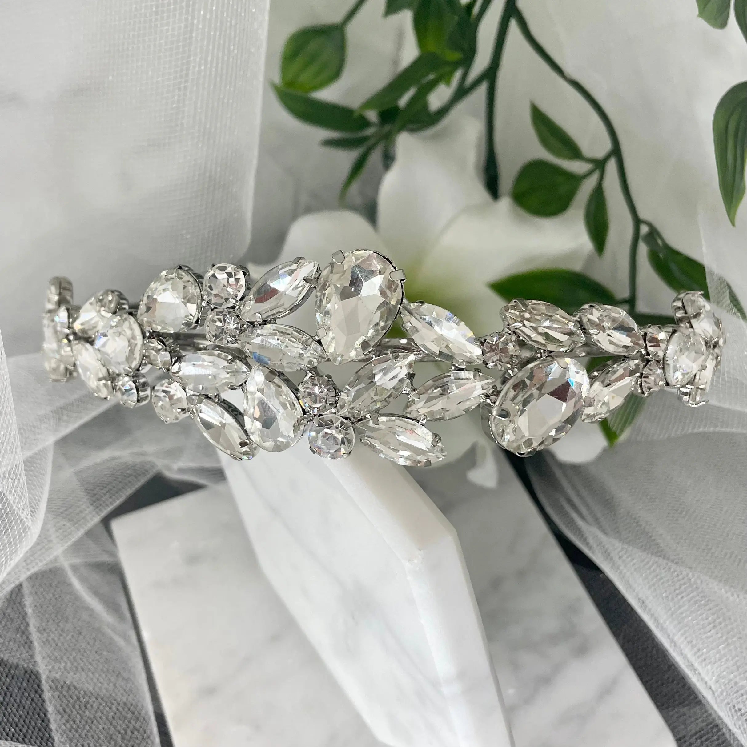 Elegant Candace Bridal Headband Like Barrettes.