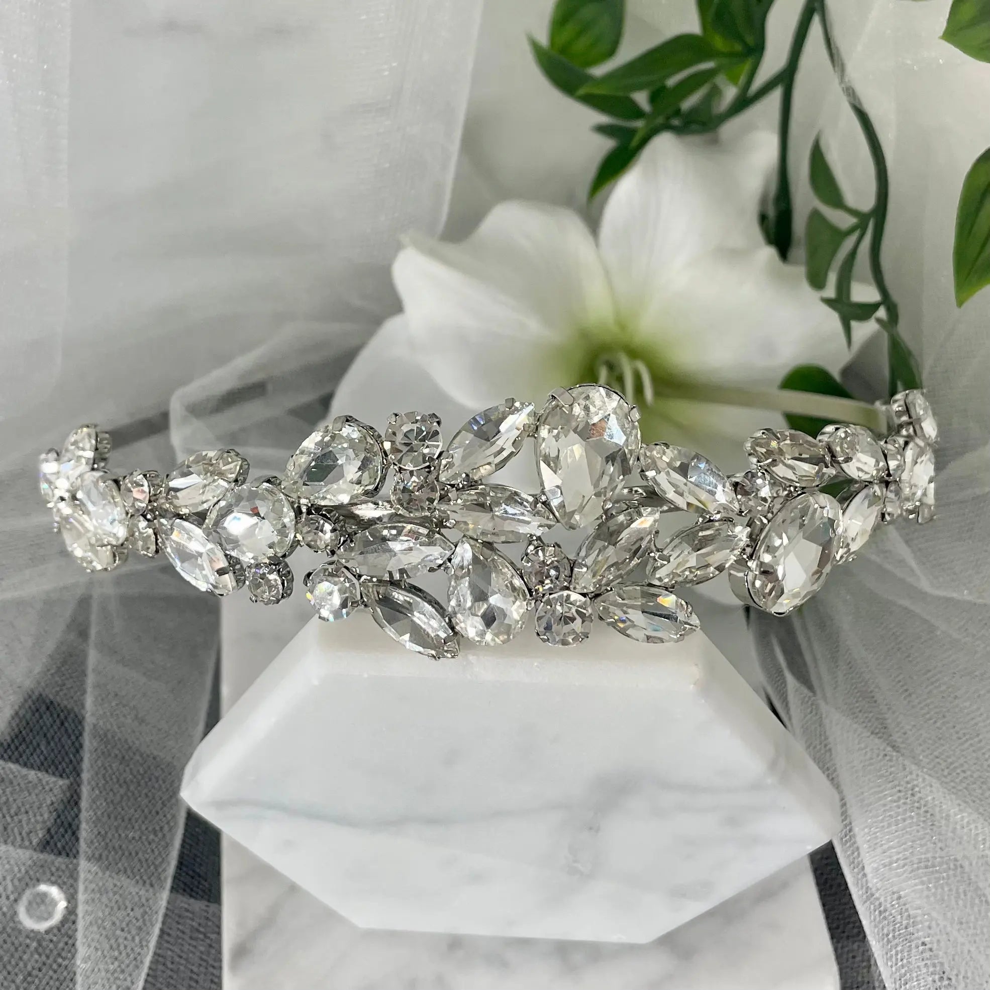 Elegant Candace Bridal Headband Like Barrettes.