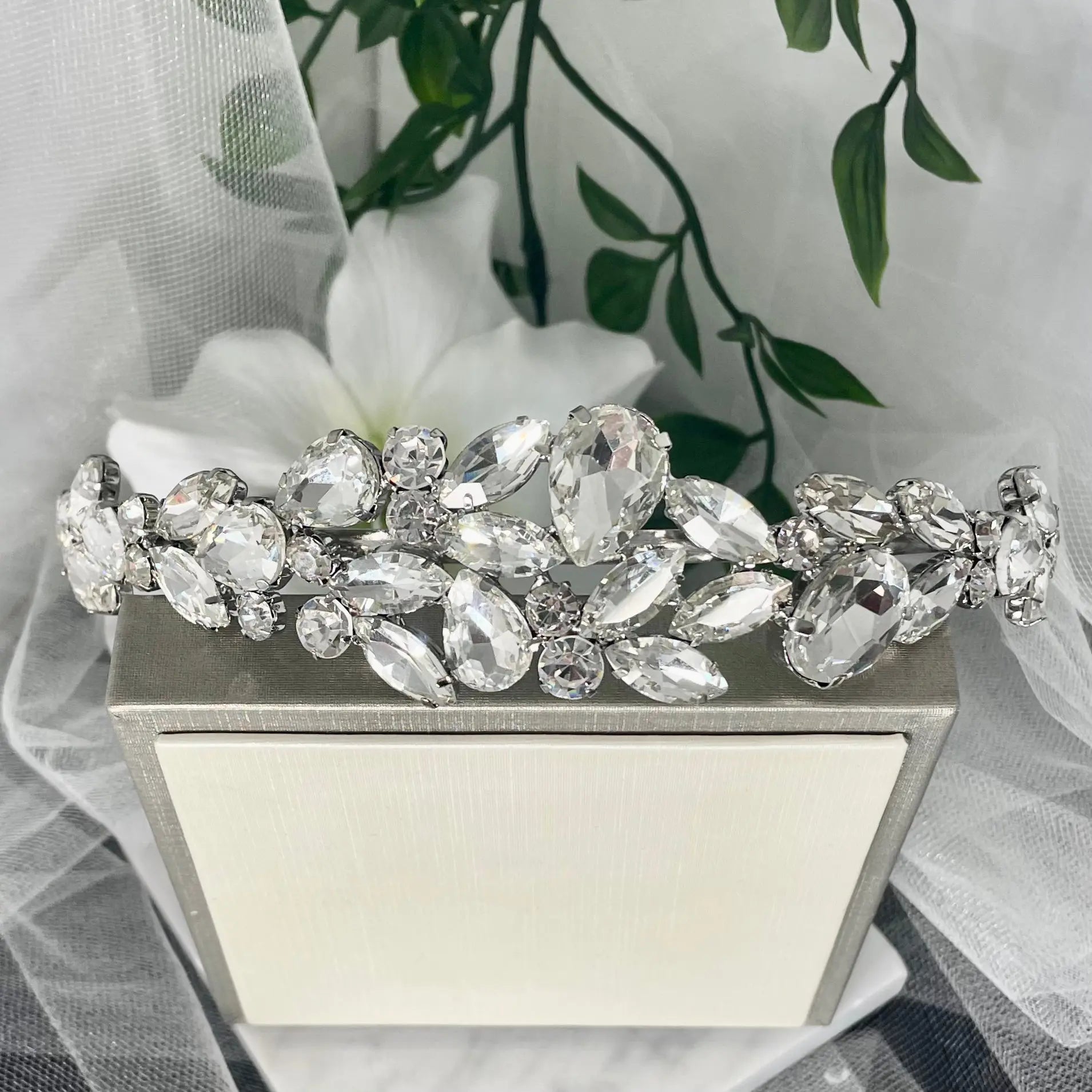 Elegant Candace Bridal Headband Like Barrettes.