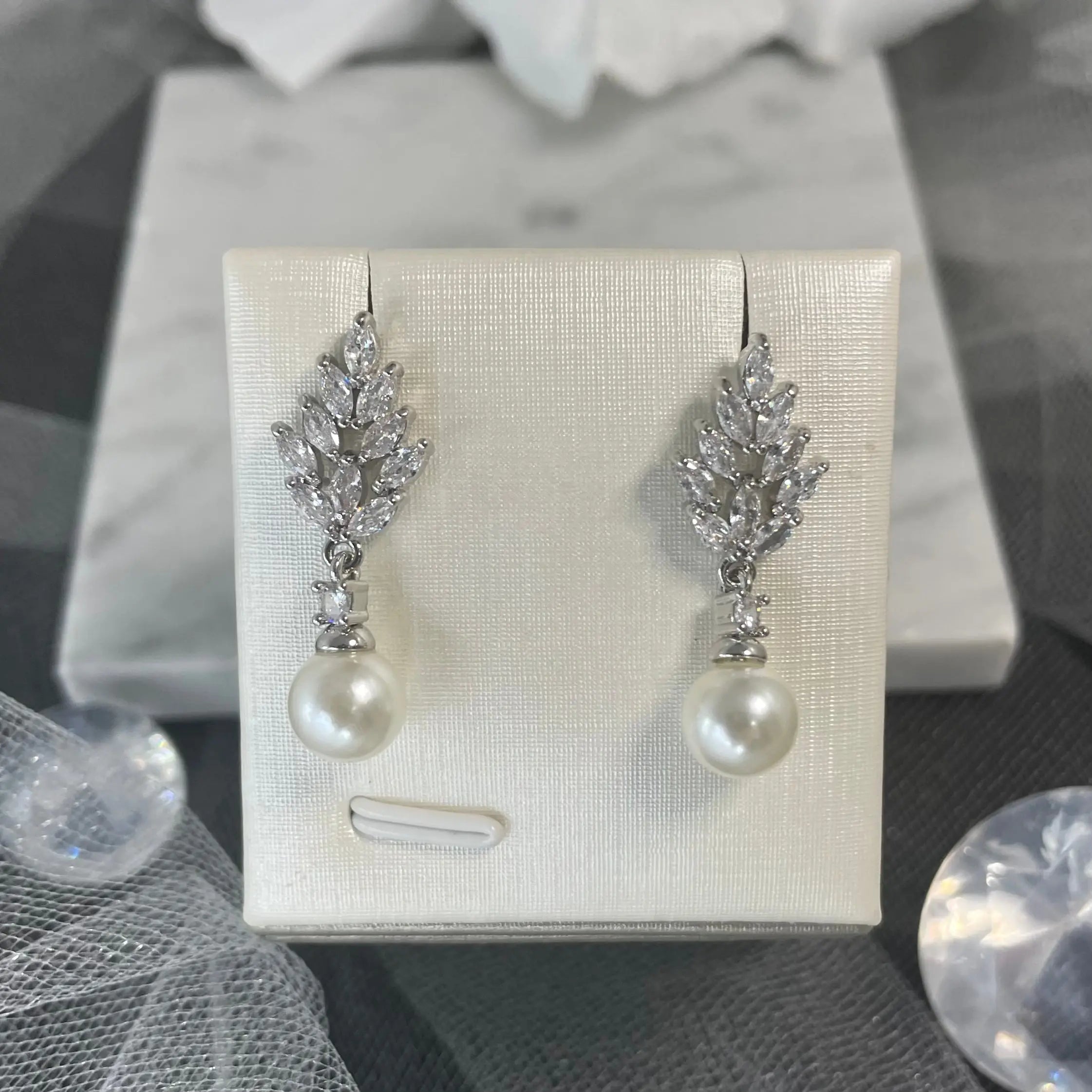 Celine Timeless Pearl Drop Bridal Earrings | Divine Bridal.