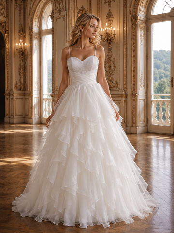 Vivian's Charm Debutante Dress | Sweetheart Neckline & Beaded Pearl Straps