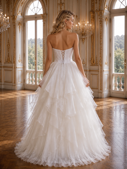 Vivian's Charm Debutante Dress | Sweetheart Neckline & Beaded Pearl Straps