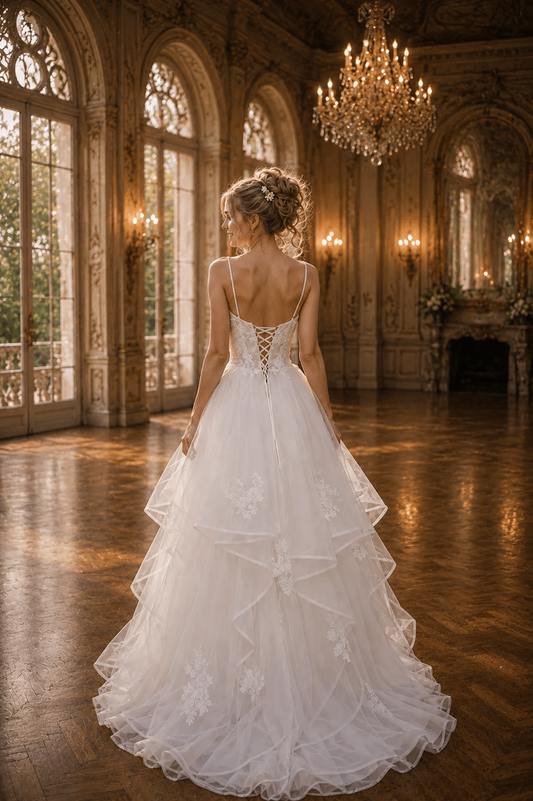 Daisie Floral Lace Debutante Dress