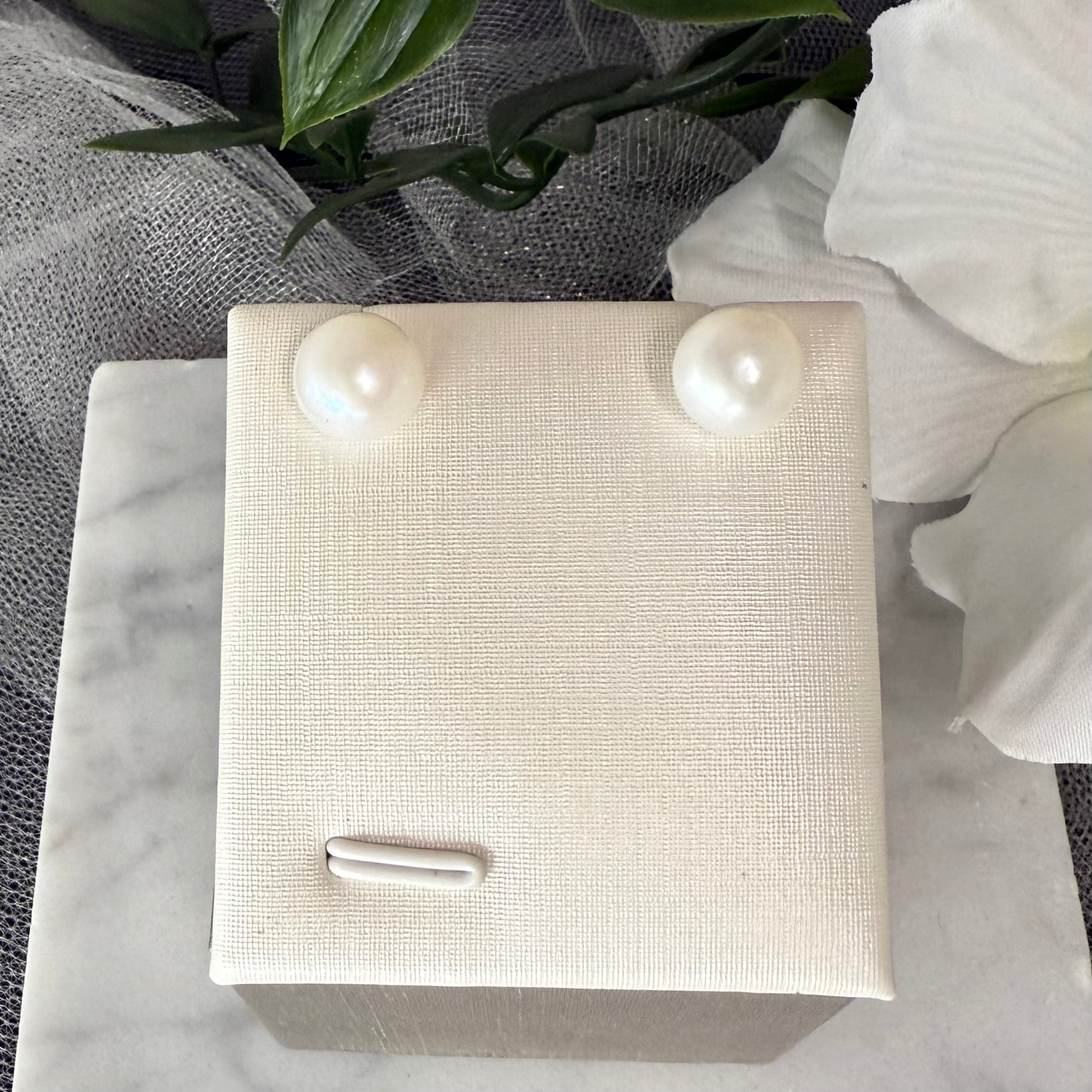 Clara Sterling Silver Freshwater Pearl Stud Earrings – front view 5–10 mm pearls Divine Bridal