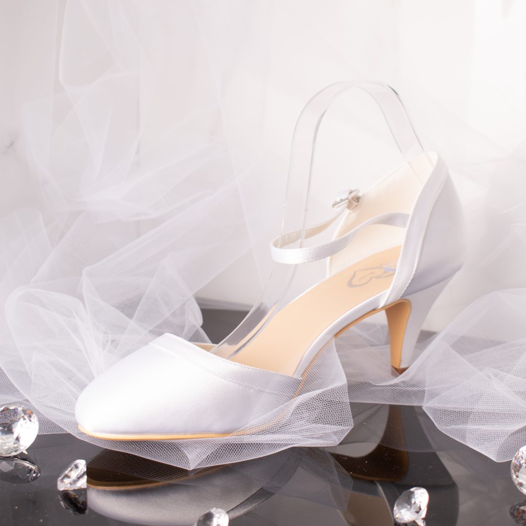 June Closed Toe With Ankle Strap Wedding Bridal Shoe