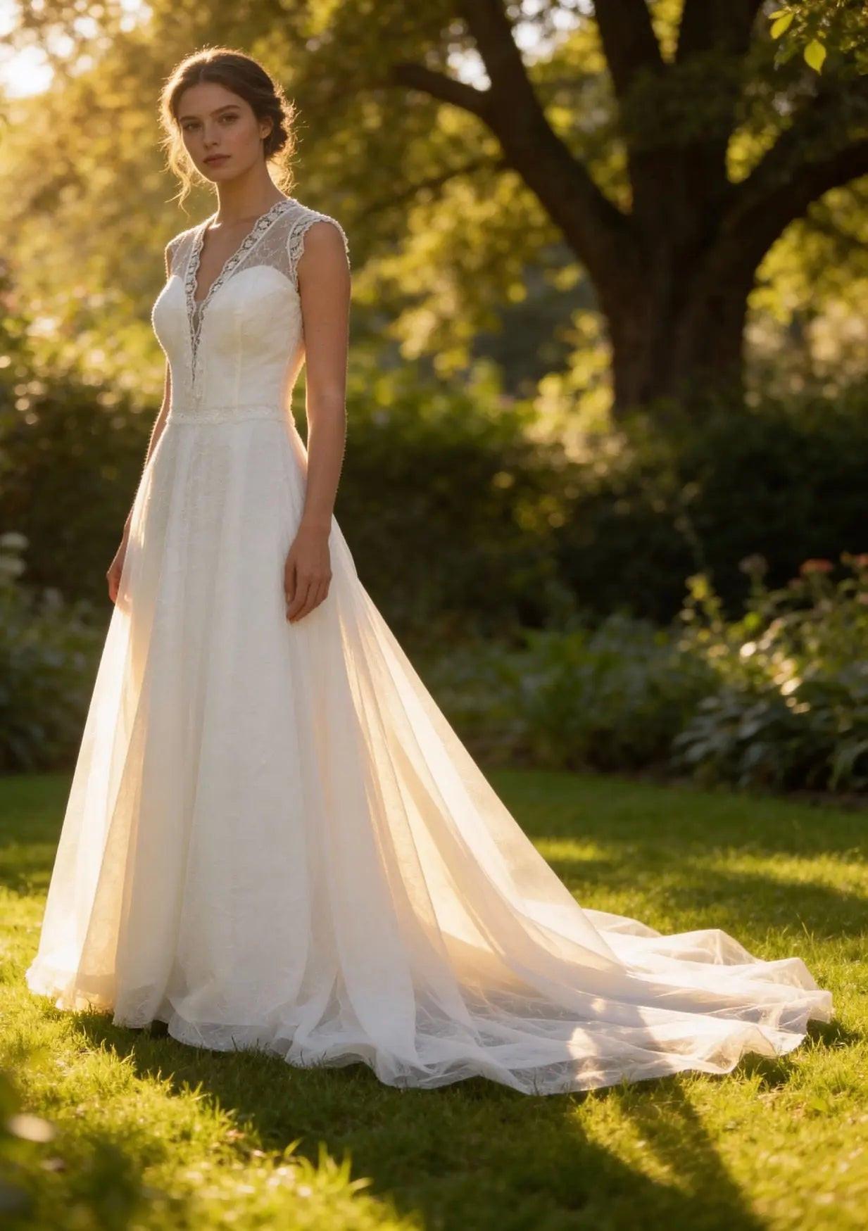 Boho Lace Wedding Dress Melbourne – Denise Gown.