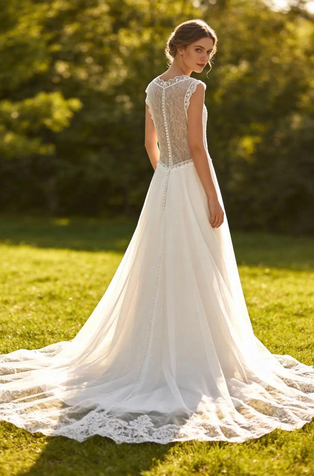 Boho Lace Wedding Dress Melbourne  Denise Gown | Divine Bridal