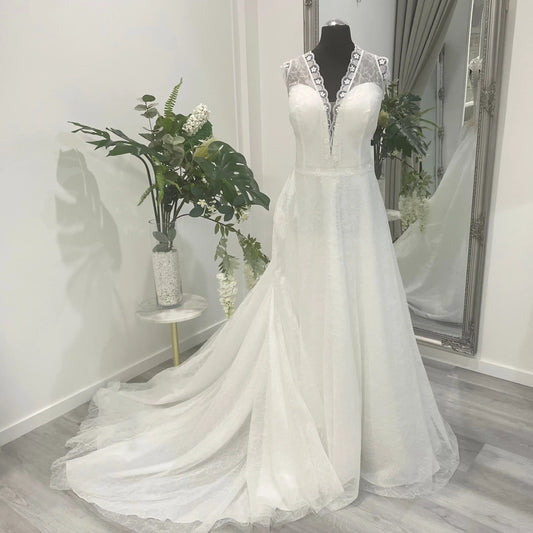 Denise boho lace wedding dress Melbourne front view