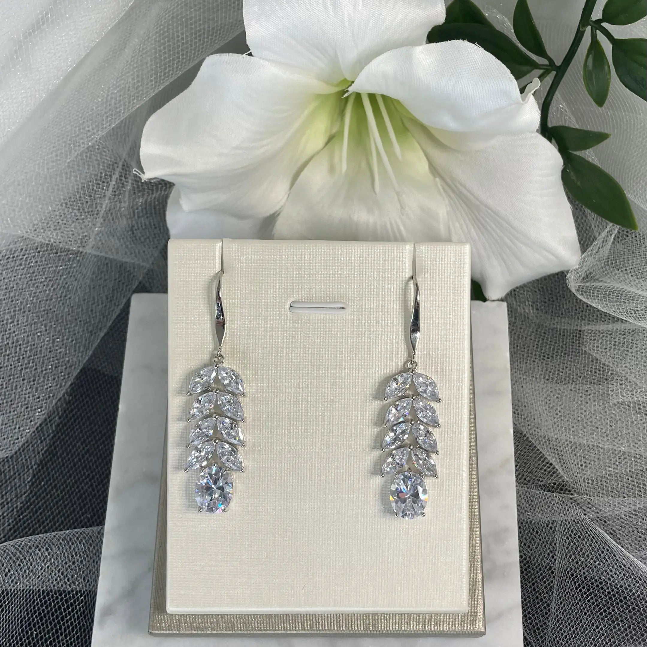 Ember Handmade 925 Silver Bridal Earrings | Divine Bridal.