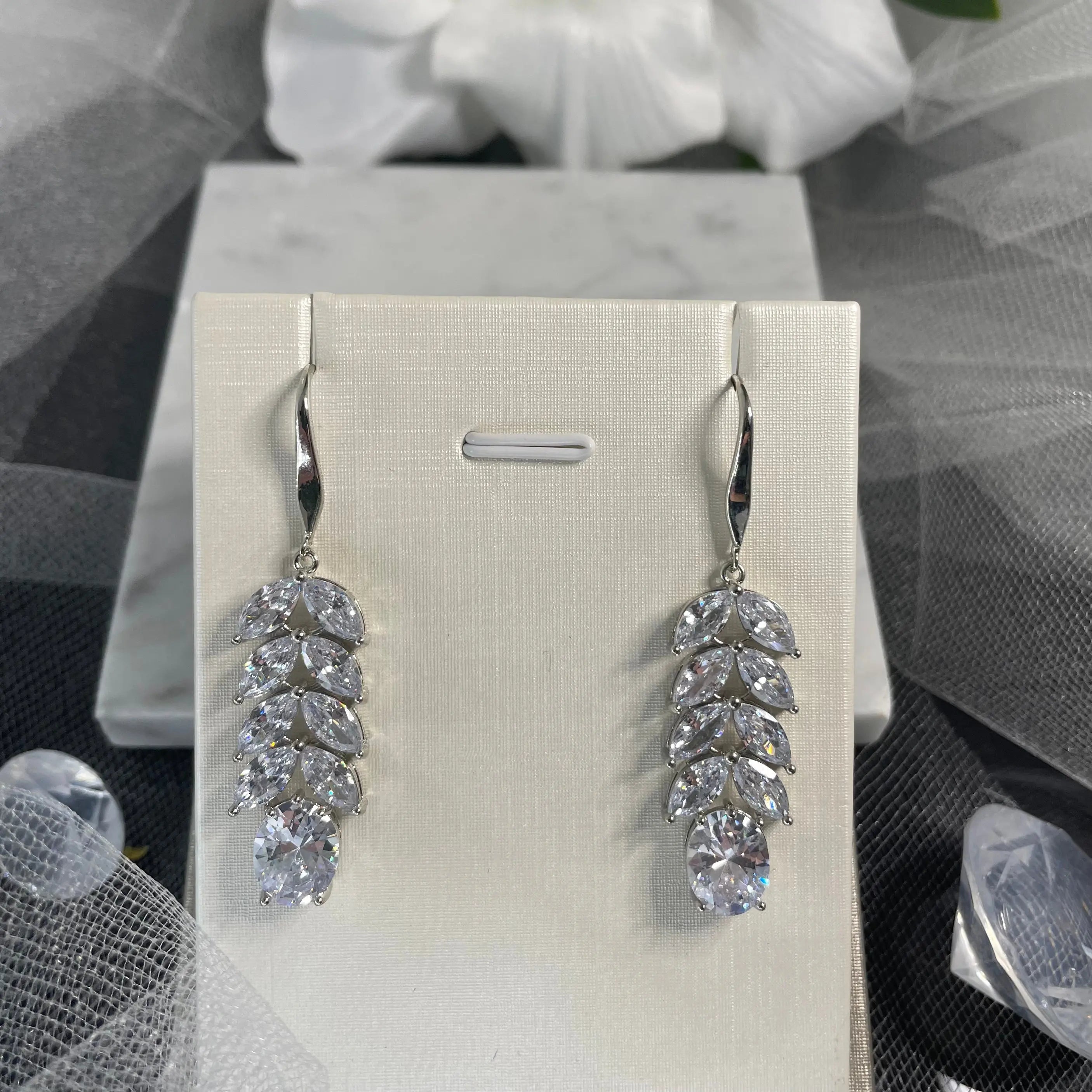 Ember Handmade 925 Silver Bridal Earrings | Divine Bridal.