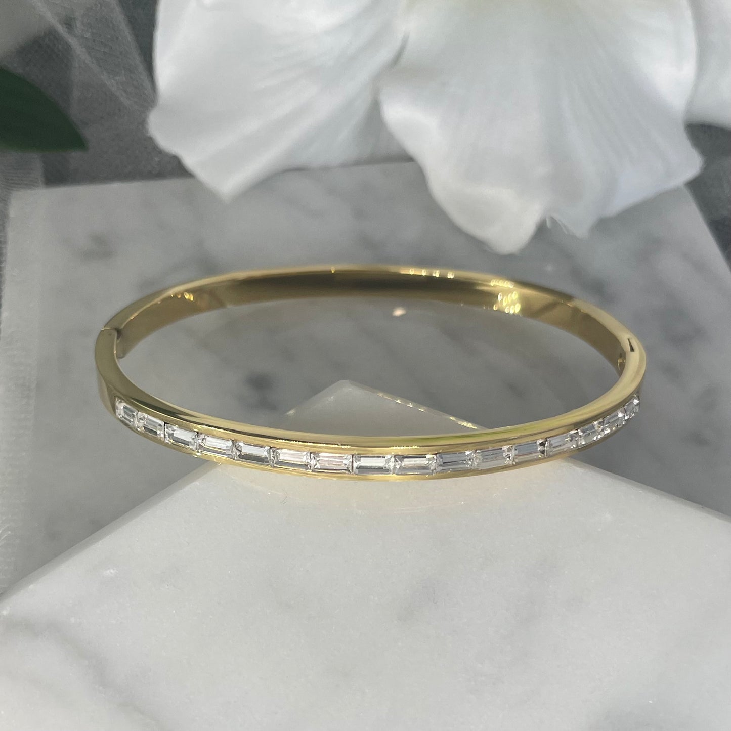Allegra Bridal Bracelet with Colorful Crystals and 18K Gold Plating - Divine Bridal