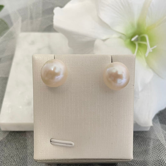 Lea Bridal Earrings with Natural Baroque Freshwater Pearls in 925 Silver - Divine Bridal
