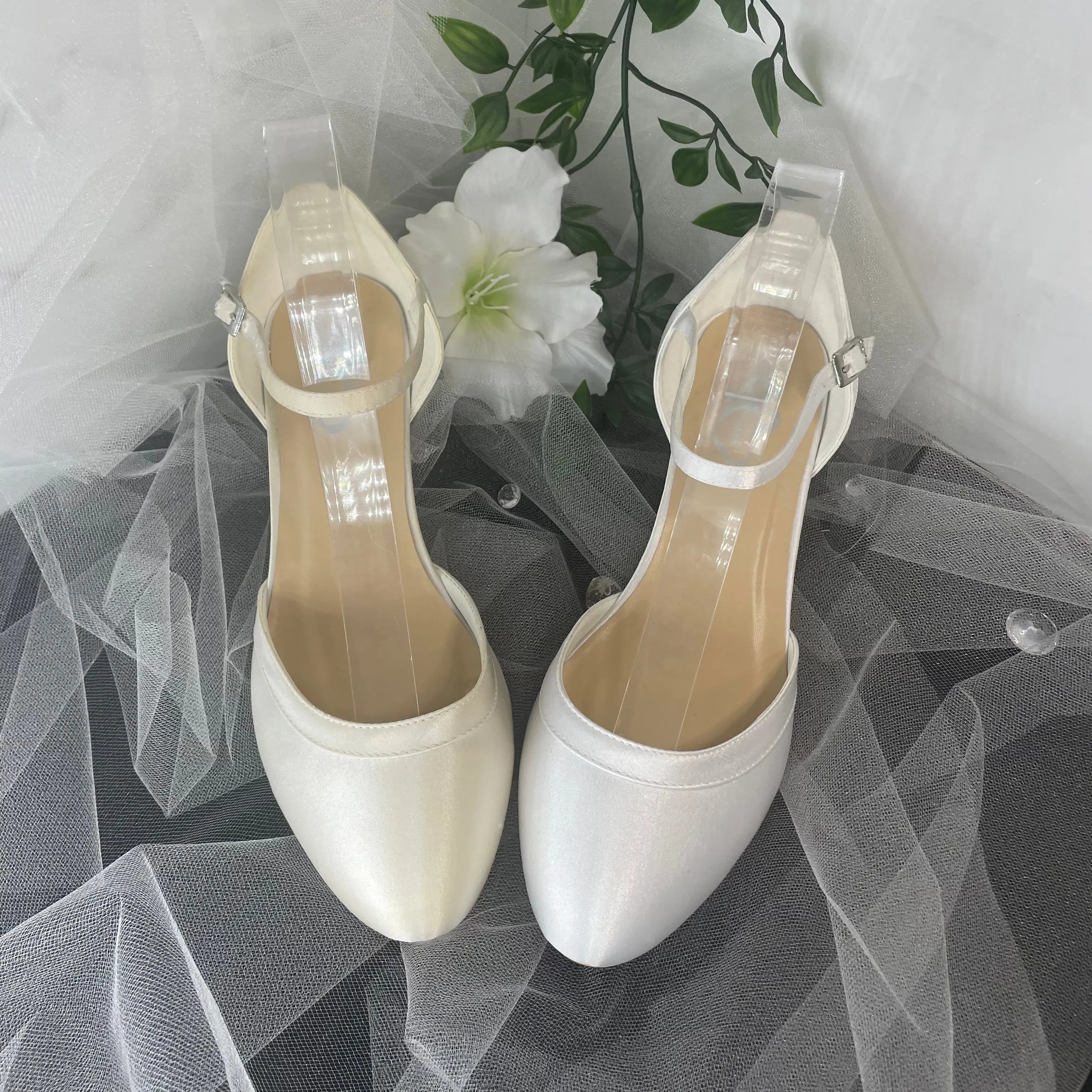 Grace Closed Toe With Ankle Strap Wedding Bridal Shoe.