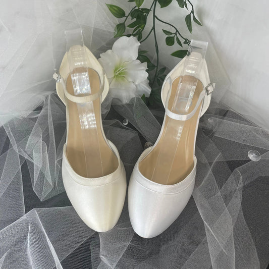 Grace Closed Toe With Ankle Strap Wedding Bridal Shoe.