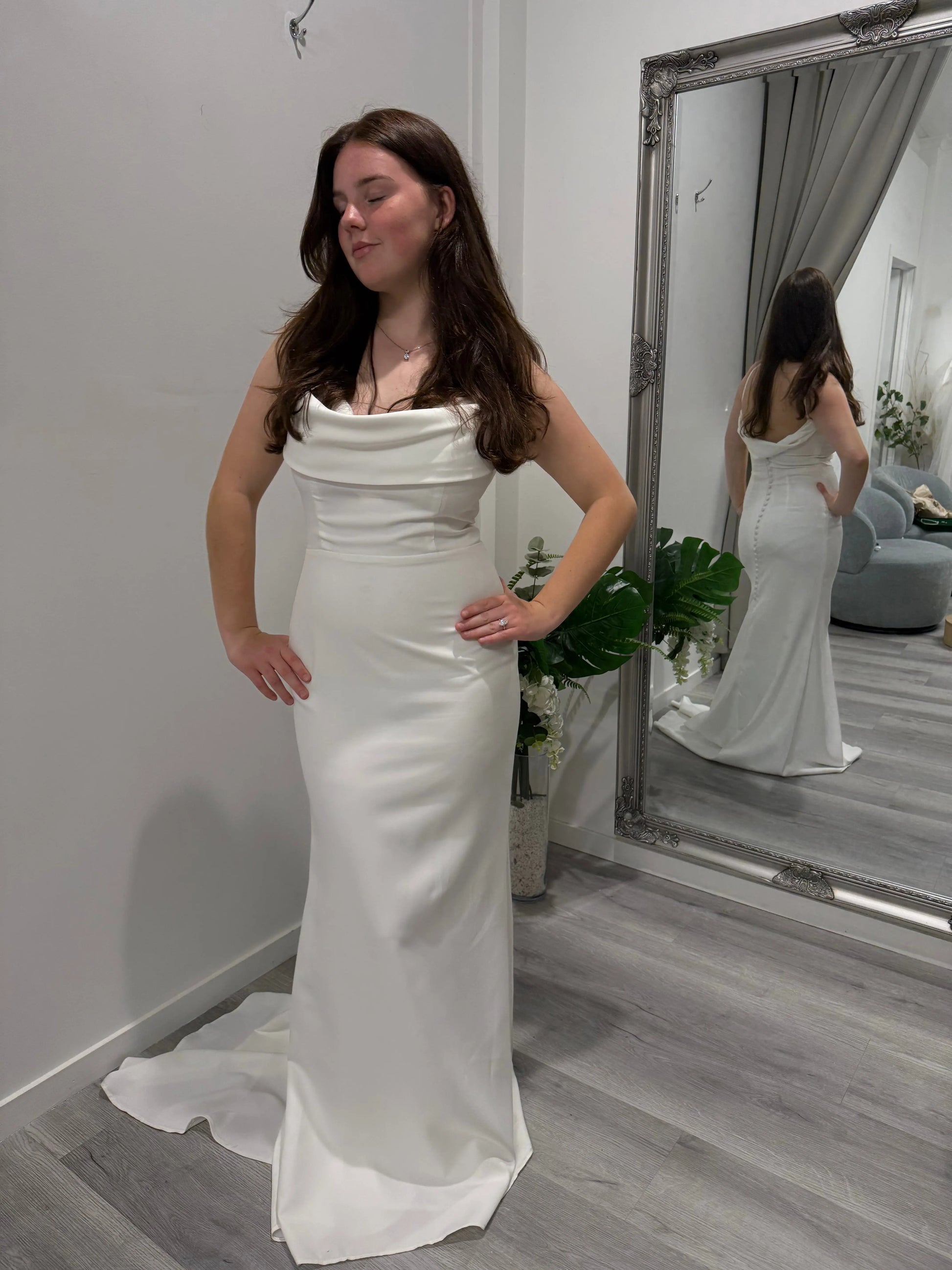 Cowl Neck Wedding Dress- Freya.