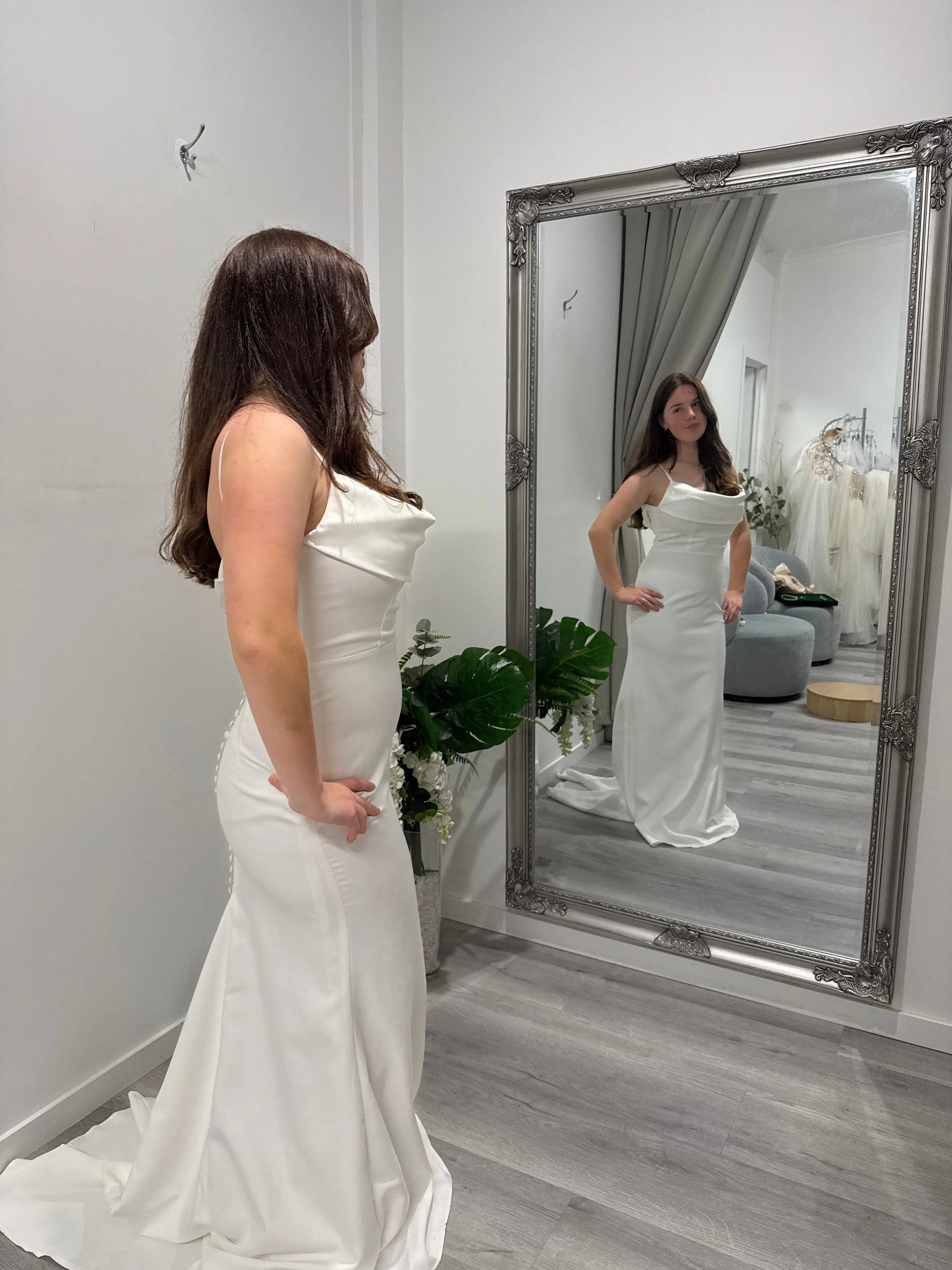Cowl Neck Wedding Dress- Freya.