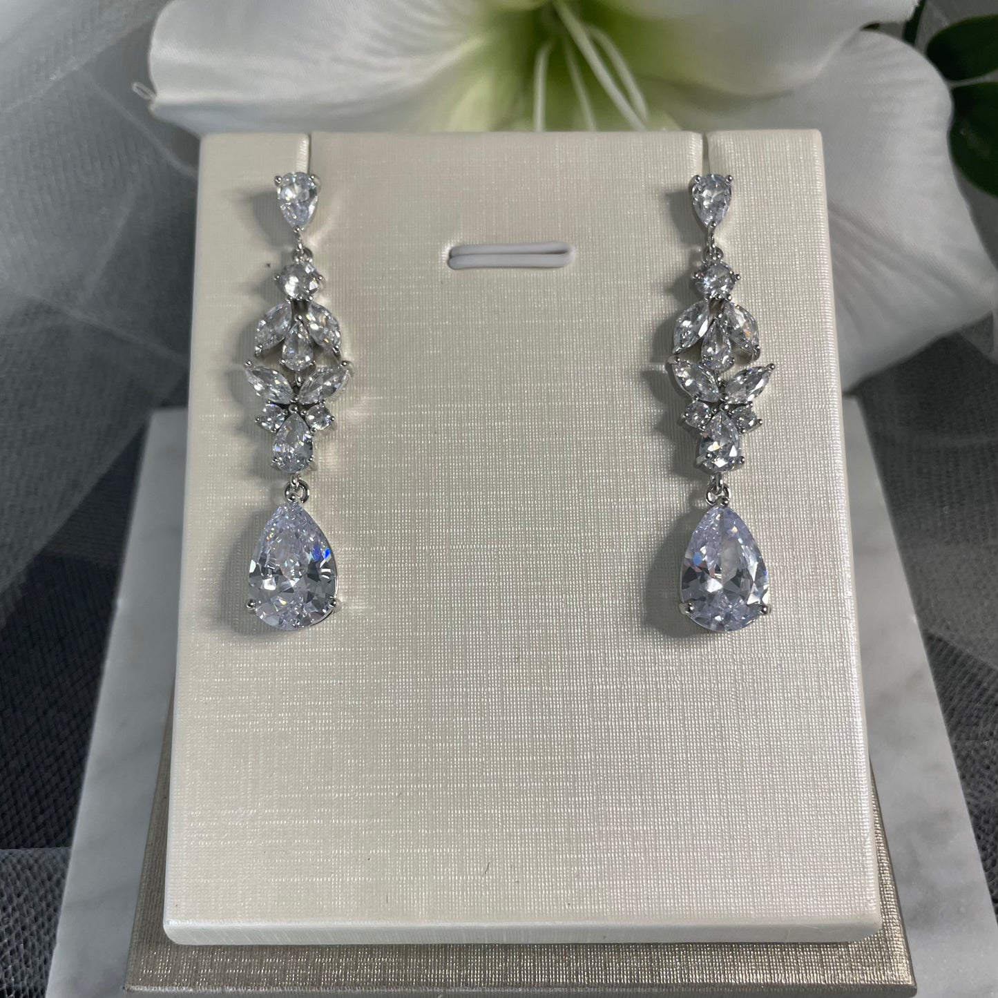 Greta drop studs bridal wedding earrings