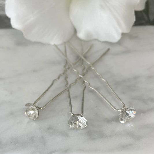 Elegant Bridal Diamanté Hairpins, perfect for adding a sophisticated sparkle to both casual and formal hairstyles.