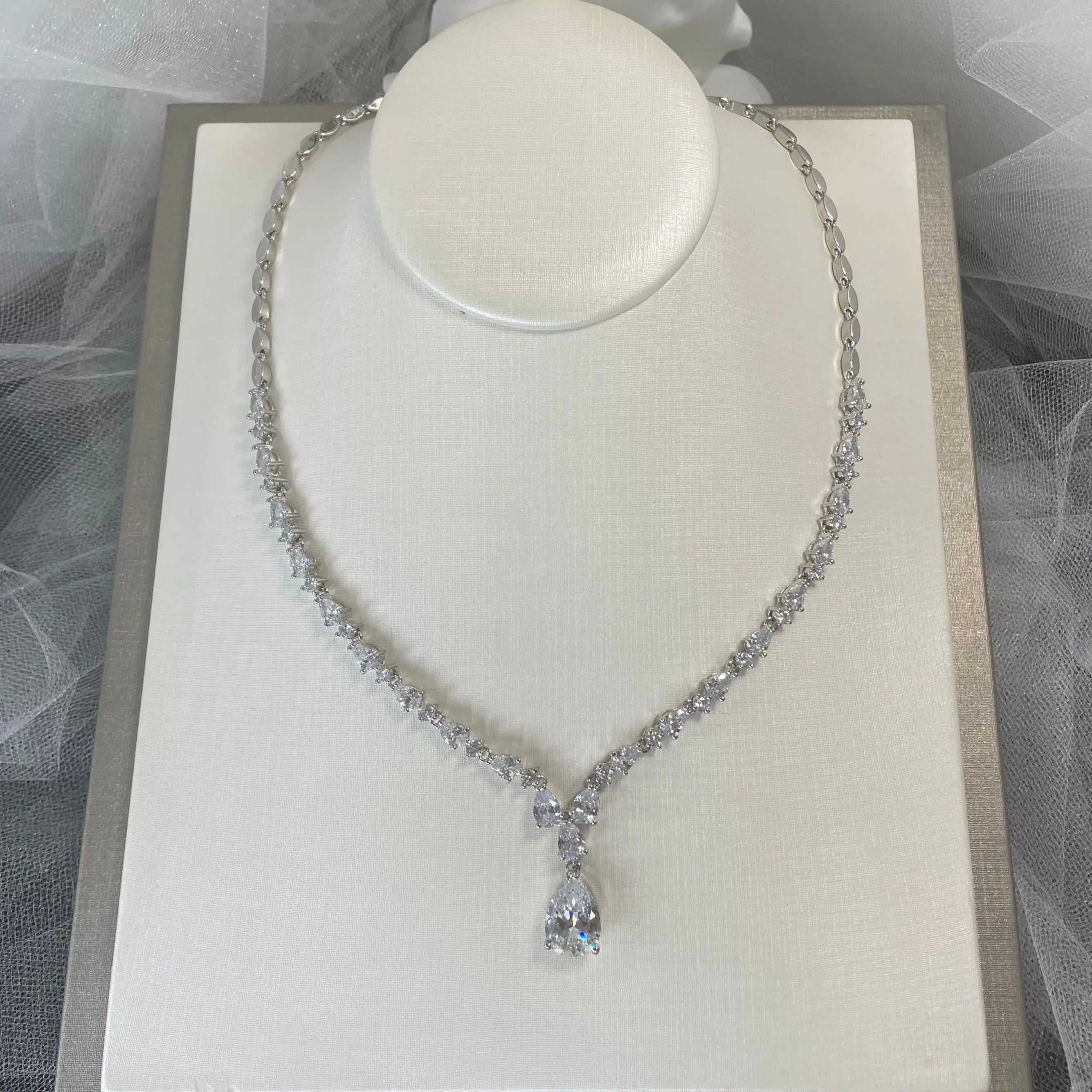 Indra cubic zirconia necklace.